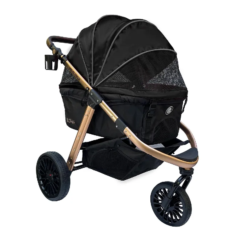 Pet easy-to-wear and take-off design clothesRoma Luxury Jogging Sports Stroller Black