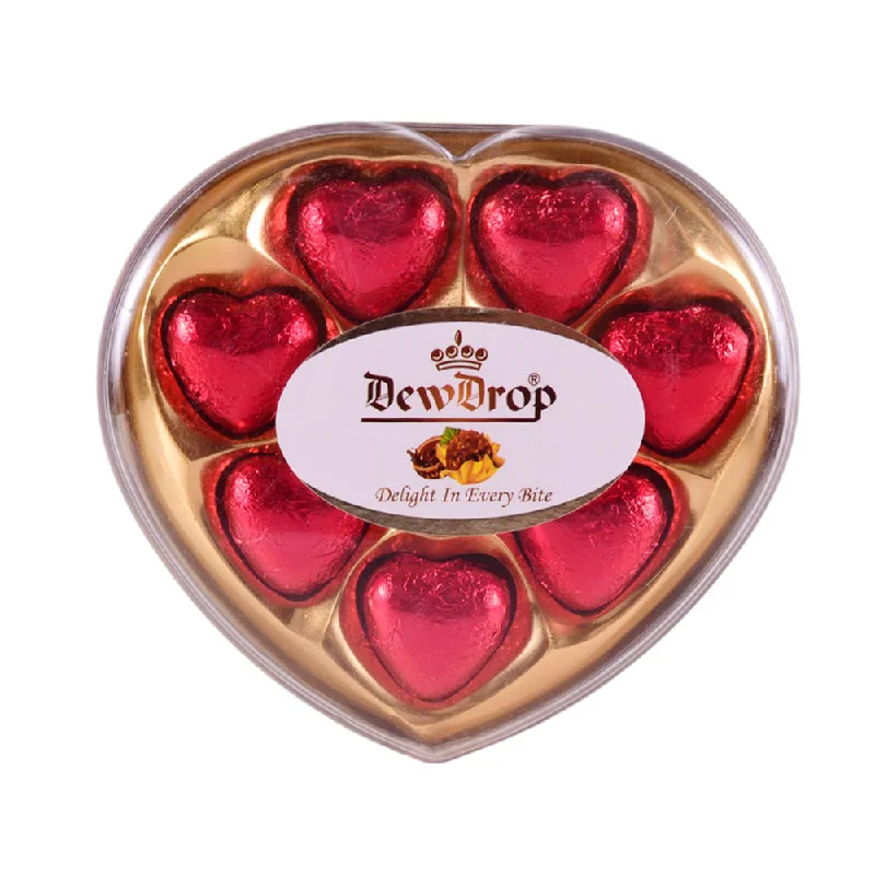 ---DEW DROP SOLID CHOCOLATE RED HEART SHAPE H08R 64 GM