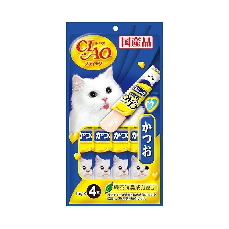  . **Functional Cat Food**  Ciao Stick Tuna (Katsuo) In Jelly Cat Treats