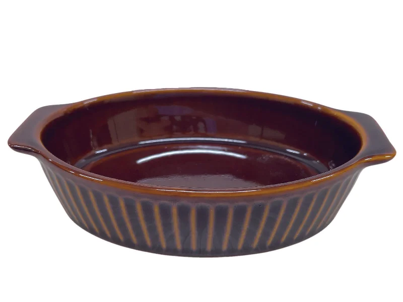 - ​​Pet toys under    yuanStripe Emboss Oval Bakeware Brown