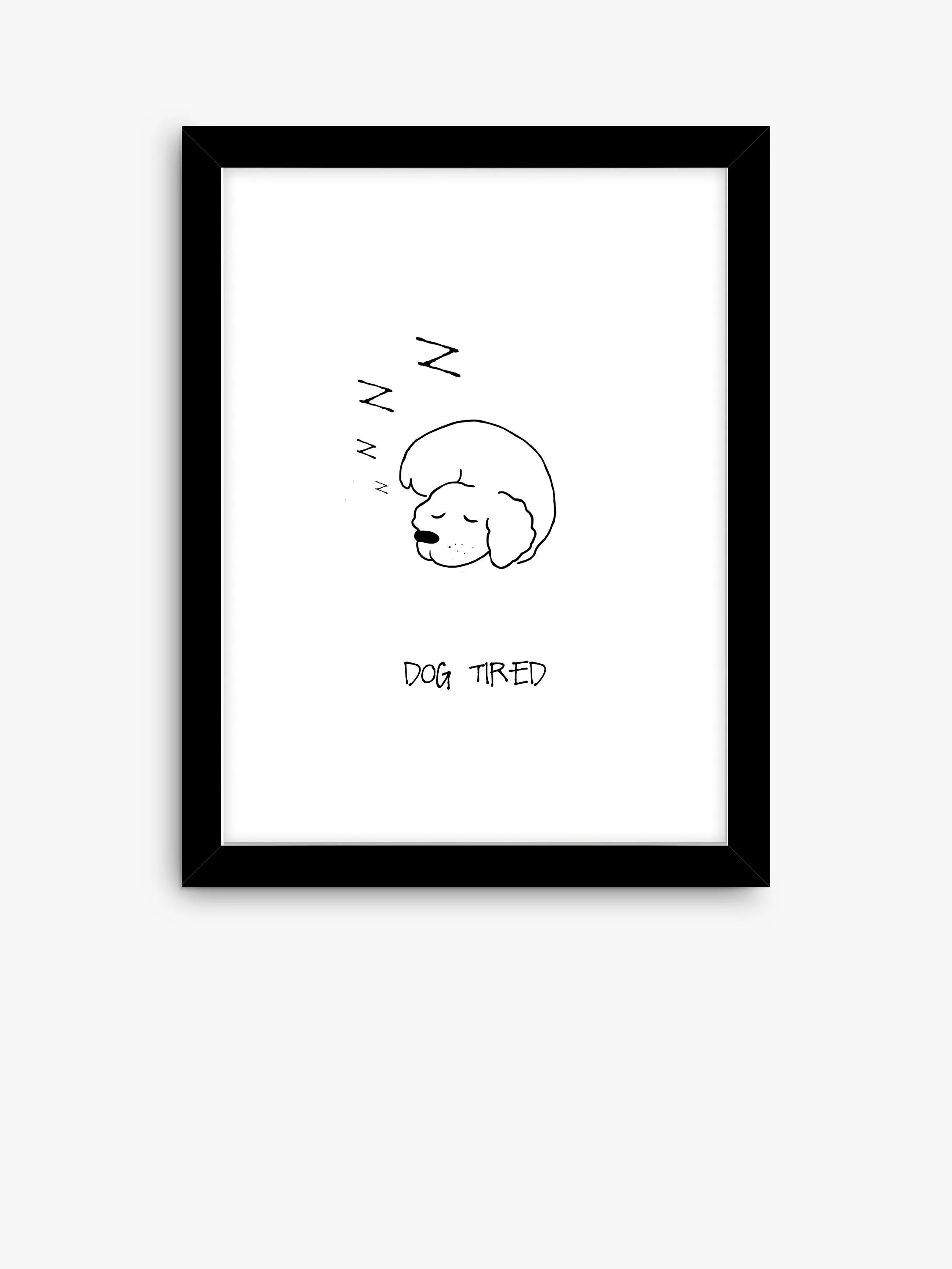 - Pet diabetes prescription foodDog Tired' Framed Print, 43.5 x 33.5cm, Black/White