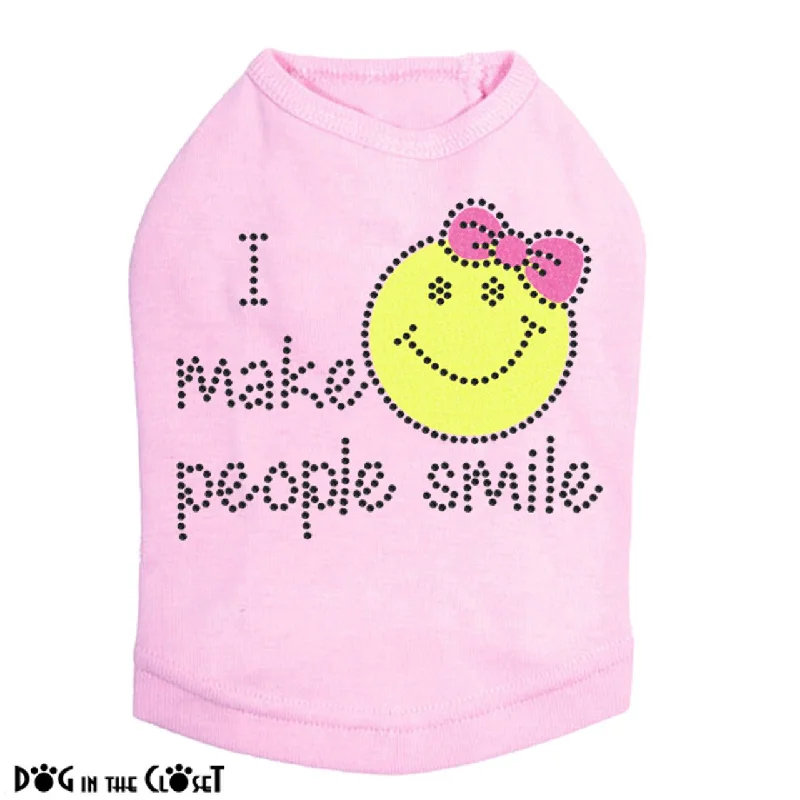 XX brand pet fashionI Make People Smile (Girl) Dog Tank Many Colors