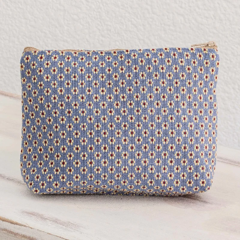 - Remote interactive pet feederBlue Ditsy Floral Cotton Cosmetic Bag
