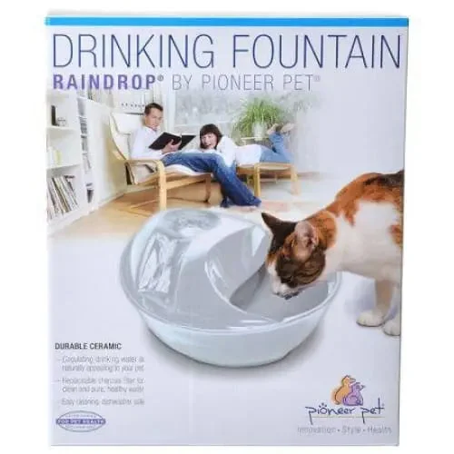- Pregnant cat delivery room warming boxPioneer Raindrop Ceramic Dog Drinking Fountain - White