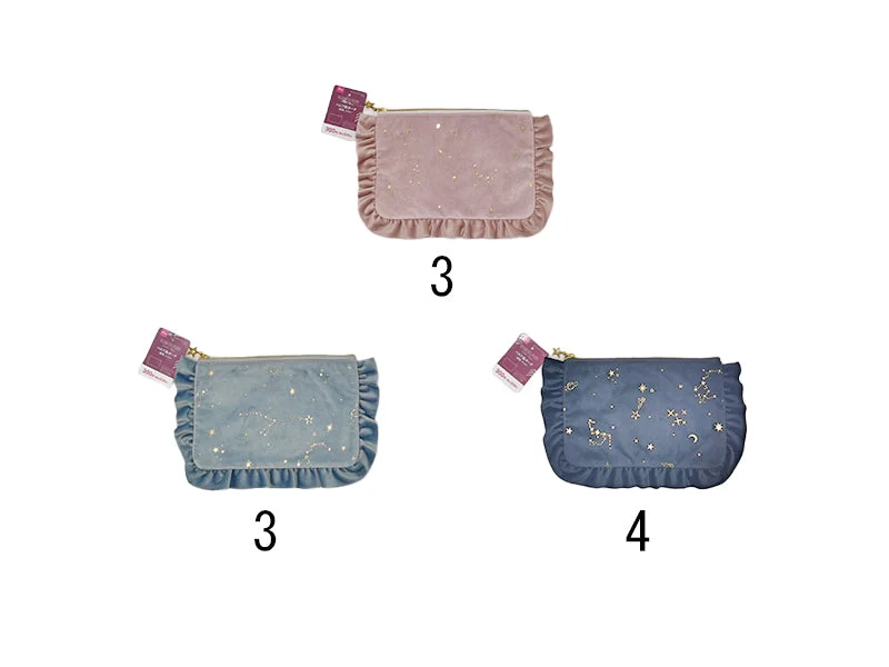 - Custom pet birthday cakeVelour Feel Pouch -Stars - Frill-