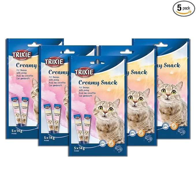    - Cat food for dental health  Trixie Creamy Snack With Shrimp Cat Treat  5 Ã— 14 gm