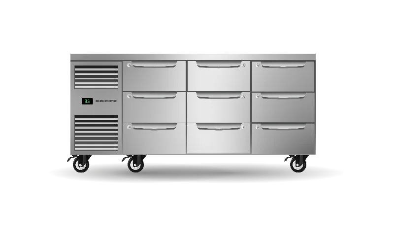 ---Skope ProSpec Nine Drawer Three Bay Underbench GN 1/1 Fridge