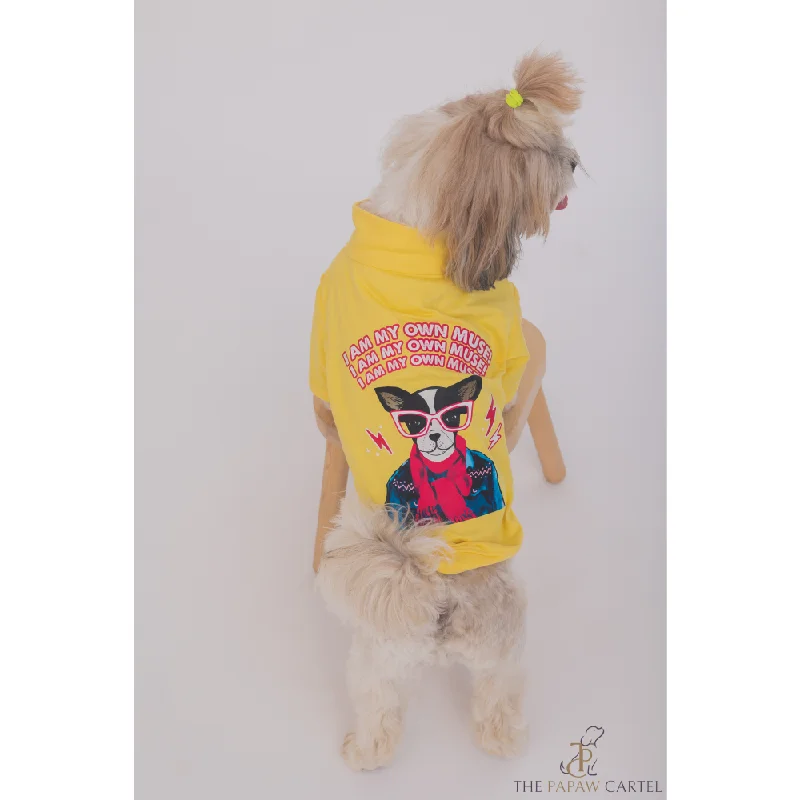 - Rabbit grass rack to prevent waste food boxThe Papaw Cartel I AM My Own Muse Turtle Neck Tshirt for Dogs (Yellow)