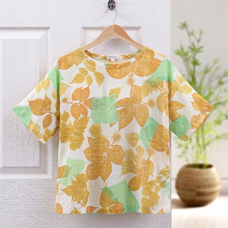 - Summer pet ice matBotanical Mood Thai Botanical Ouke-Printed Cotton Blouse
