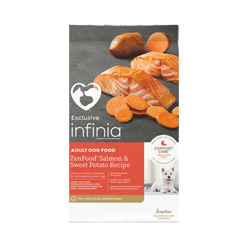 - Natural ingredient dog foodInfinia Zen Salmon & Sweet Potato