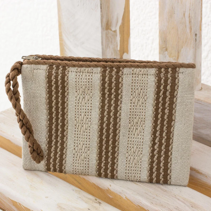 - Natural latex pet mattressIvory Casual Hand Woven Ivory and Brown 100% Cotton Wristlet Bag - Natural latex pet mattressIvory Casual Hand Woven Ivory and Brown 100% Cotton Wristlet Bag