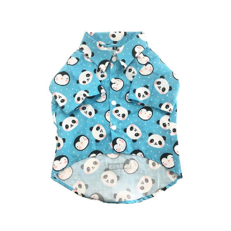  -Splash-proof food bowl AND Anti-choking slow food bowlDogobow Panda Print Shirt for Dogs (Blue/White)
