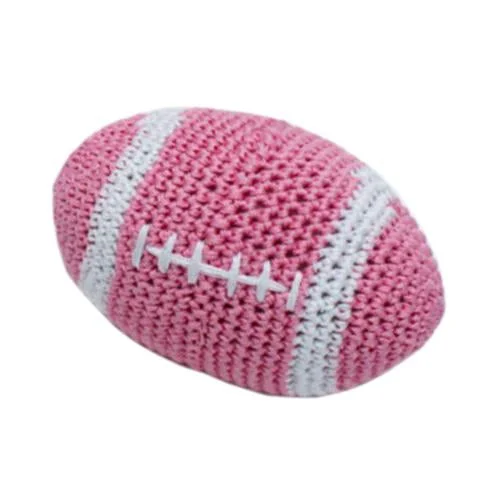  -High-end pet toy rankingsCrochet Football Dog Toy Pink