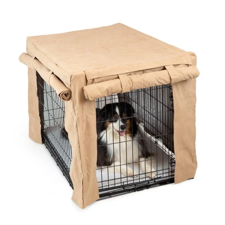 Pet birthday party clothesCabana Dog Crate Cover Buckskin