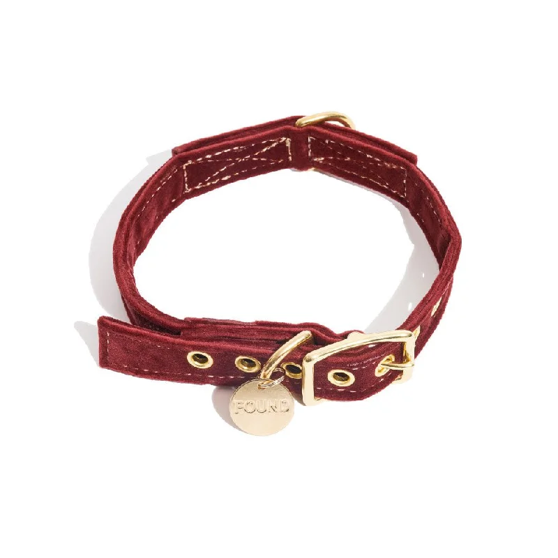  . **Cat toy cat teaser**Washable Velvet Dog Collar Burgundy