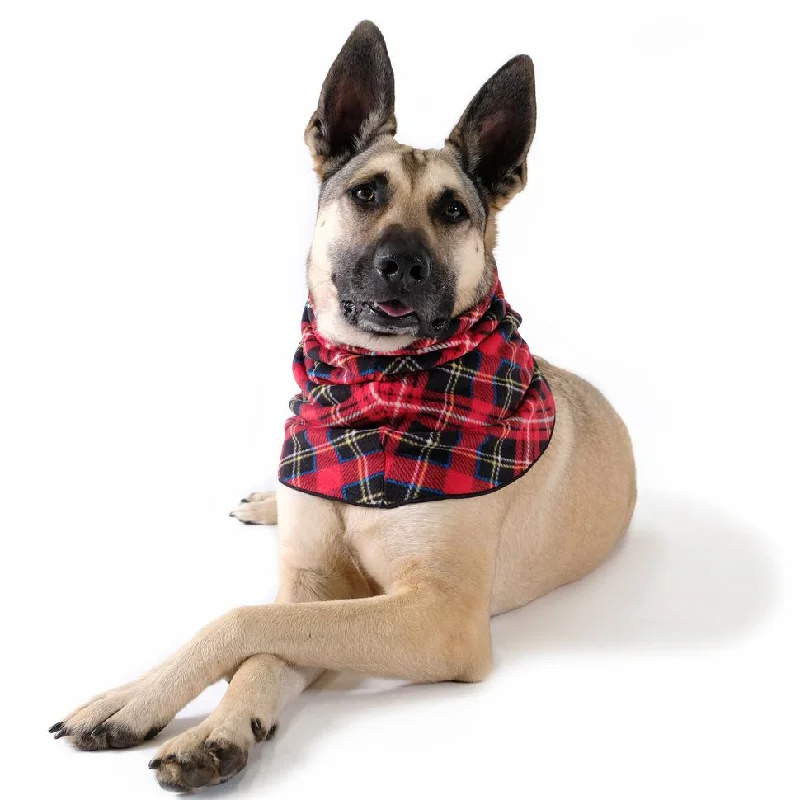 Pet cartoon pattern clothesReversible Snood Dog Neck Warmer Red Plaid/Black