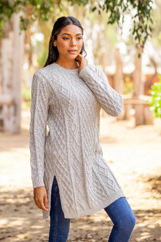 - Summer pet ice matLong Lines in Grey Baby Alpaca Grey Tunic Sweater Dress