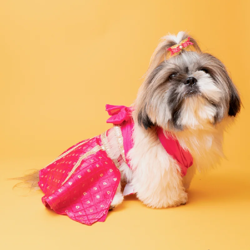 - Natural latex pet mattressThe Papaw Cartel Crossbody Choli With Hot Embroidered Lehenga For Dogs (Pink)