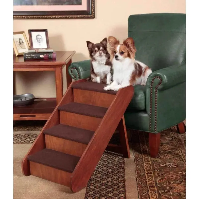 Pet ProductsSolvit Products CozyUp Folding Wood Pet Steps, 4 Steps Walnut Large