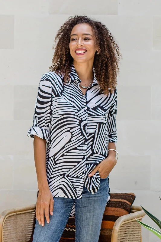 - Pregnant cat delivery room warming boxPalm Leaf in Black Silk-Screened Rayon Collared Shirt - Pregnant cat delivery room warming boxPalm Leaf in Black Silk-Screened Rayon Collared Shirt