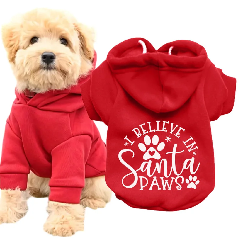 - Natural latex pet mattressFurry Christmas Red Dog Hoodie