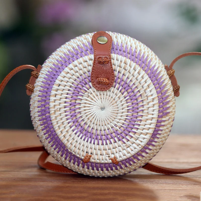 - Dog anti-slip matPurple Target Stylish Purple and White Round Woven Shoulder Bag
