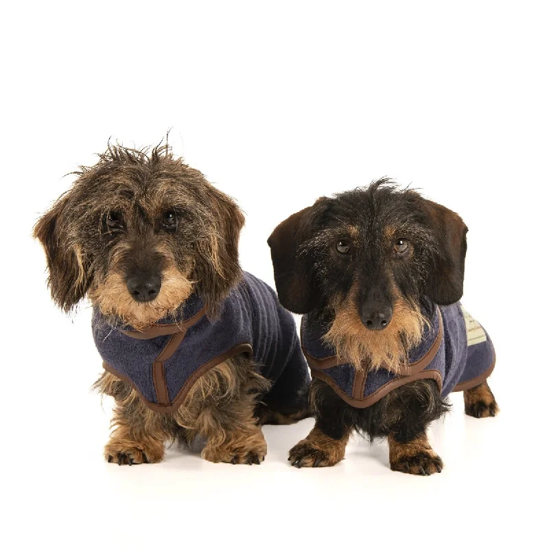 - Postoperative pet anti-licking Elizabethan collarCountry Collection Drying Dachshund Dog Coat French Navy by Ruff And Tumble