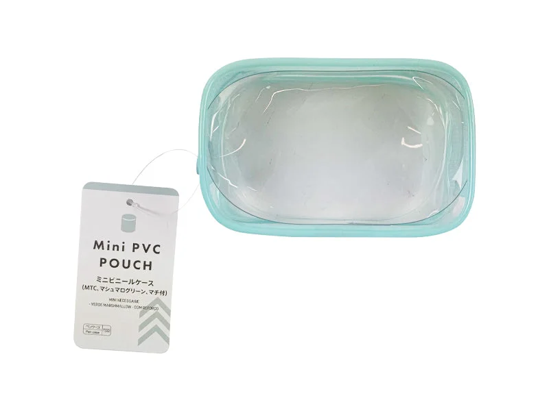 ---Mini PVC pouch-MTC Marshmallow green with gusset -