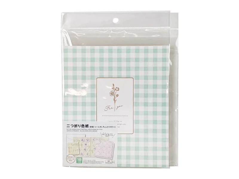 - Cat stress soothing sprayHalf-fold signature board-Plaid flower with envelope and sticker- - Cat stress soothing sprayHalf-fold signature board-Plaid flower with envelope and sticker-