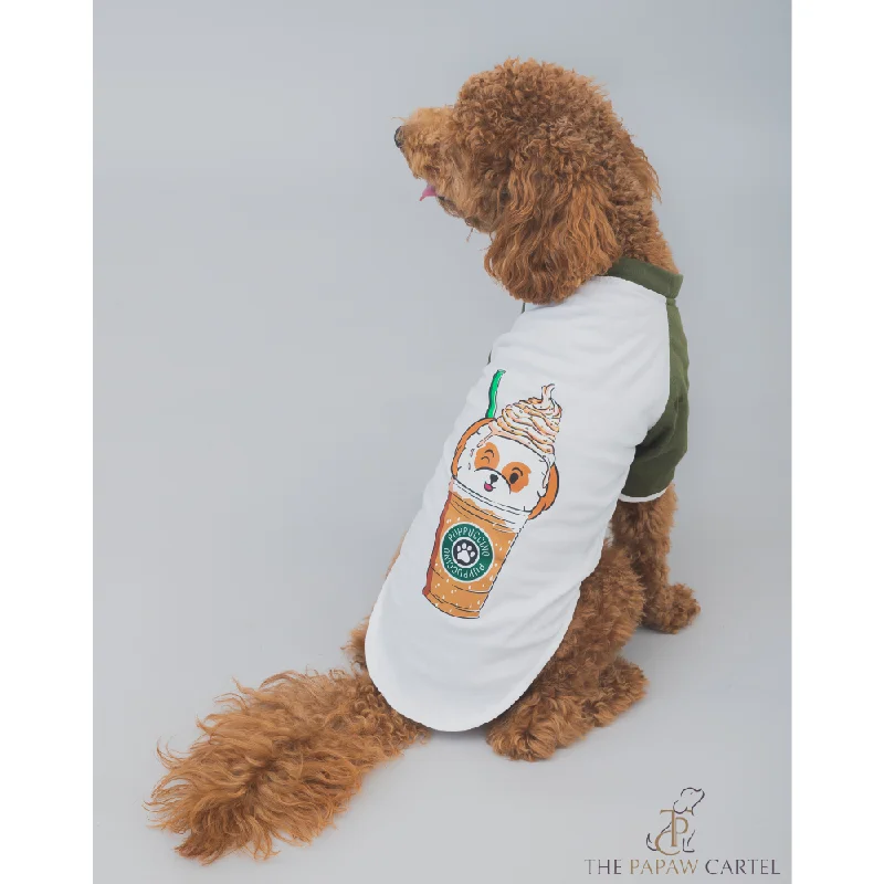  -Anti-scratch sofa protective coverThe Papaw Cartel Puppacino Dog Tshirt for Dogs (White/Olive/Green)