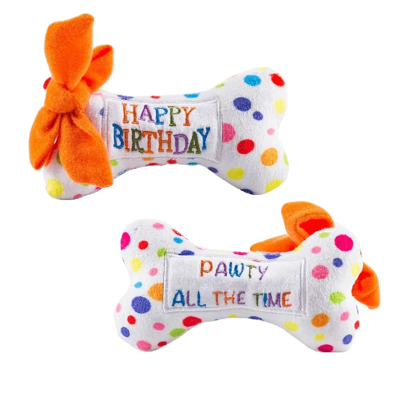 - Pet toy safety reviewsHappy Birthday Bone Dog Toy