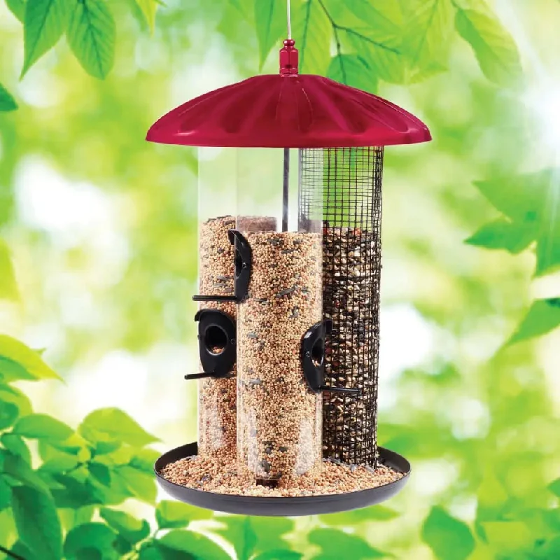 - Parrot climbing and standing wooden frameCrimson Triple Tube Feeder