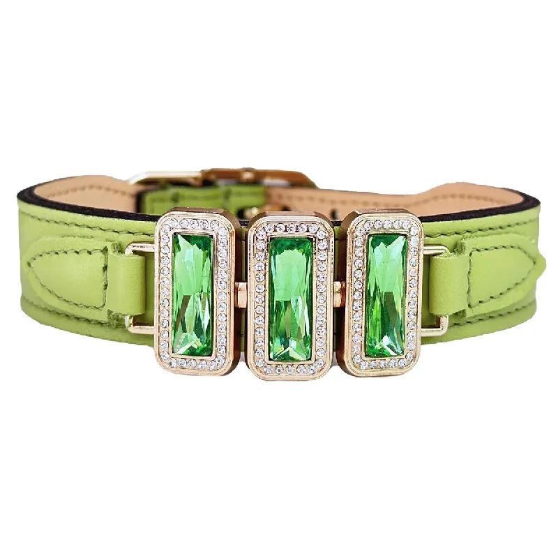 . **Pet collar with custom engraving**Imperial Collection Dog Collar Lime Green/Peridot/Gold . **Pet collar with custom engraving**Imperial Collection Dog Collar Lime Green/Peridot/Gold