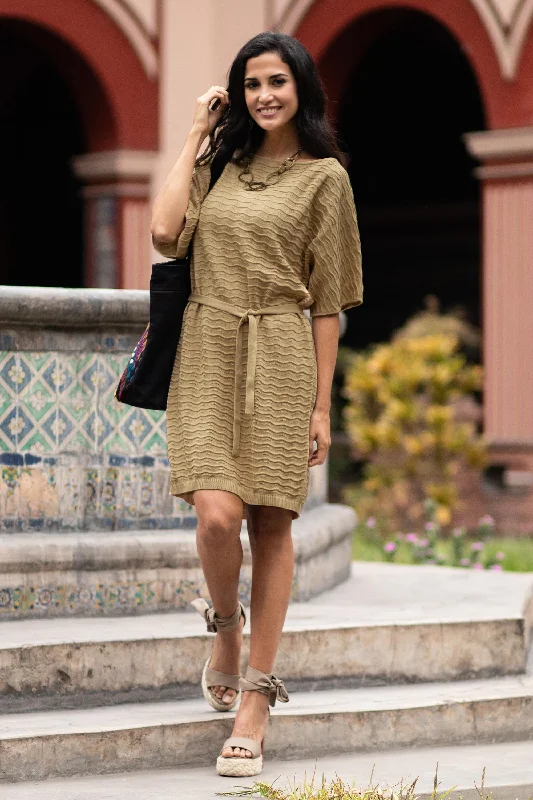 - Natural latex pet mattressThalu in Sand Organic Pima Cotton Tee Dress in Sand Brown from Peru - Natural latex pet mattressThalu in Sand Organic Pima Cotton Tee Dress in Sand Brown from Peru