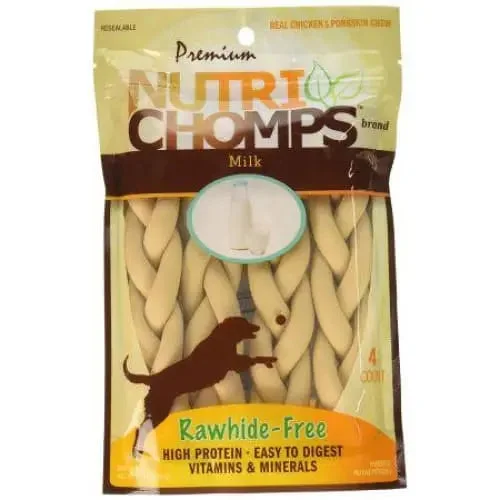 - Pet vitamin complex nutrition tabletsPremium Nutri Chomps Milk Flavor Braid Dog Chews - Small