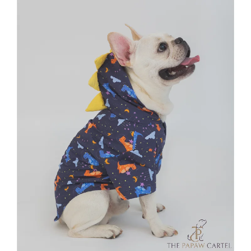 -Anti-scratch sofa protective coverThe Papaw Cartel Space Dino With Spike Hoodie Shirt for Dogs (Blue) -Anti-scratch sofa protective coverThe Papaw Cartel Space Dino With Spike Hoodie Shirt for Dogs (Blue)