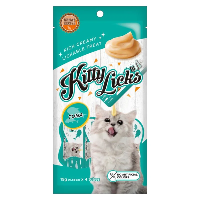    - Cat food for multi-cat households  Rena Kitty Licks Cat Treats - Tuna (15g x 4 tubes)