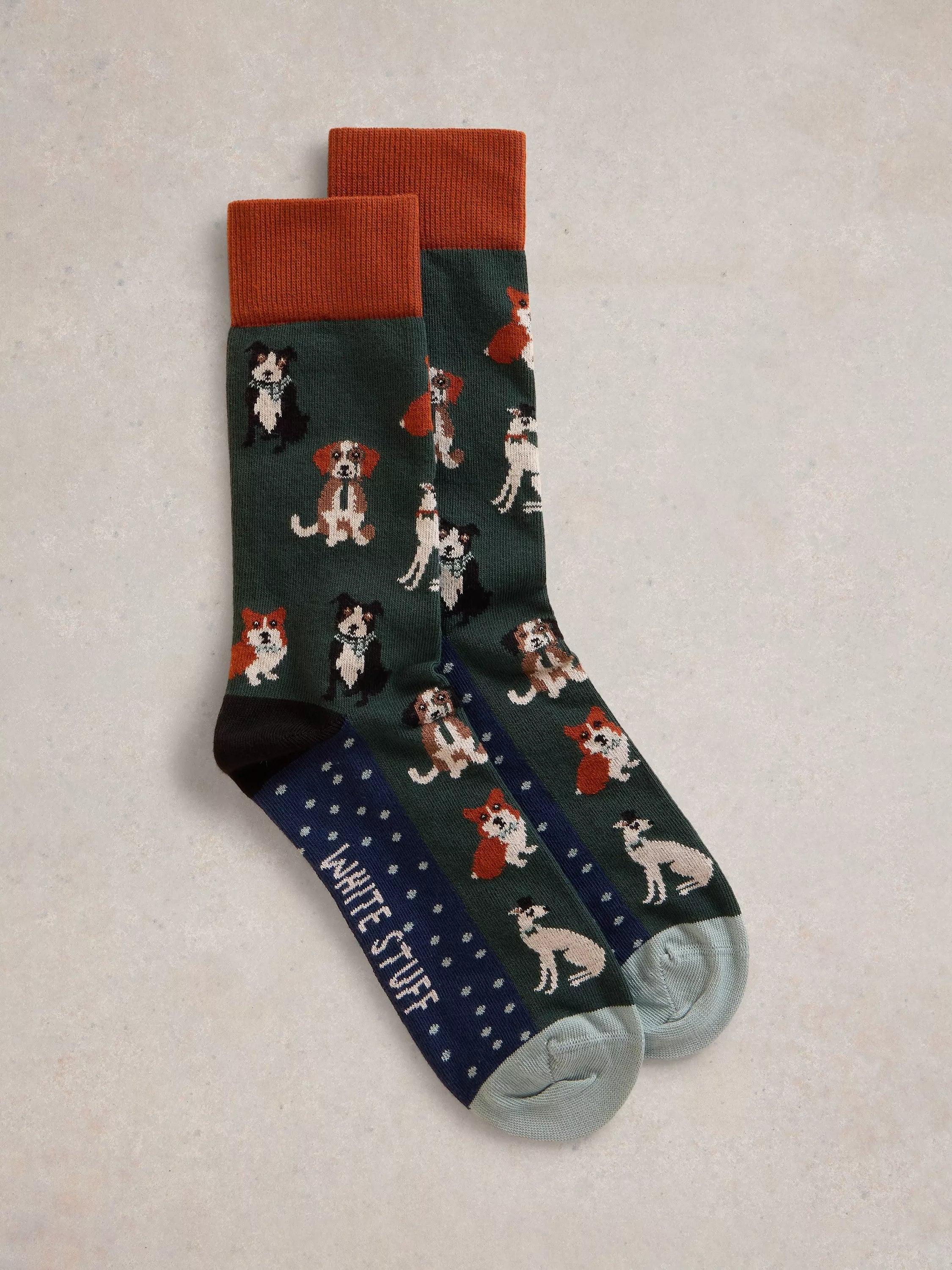 - Postoperative pet anti-licking Elizabethan collarWhite Stuff Cotton Blend Dapper Dogs Novelty Socks, Green/Multi