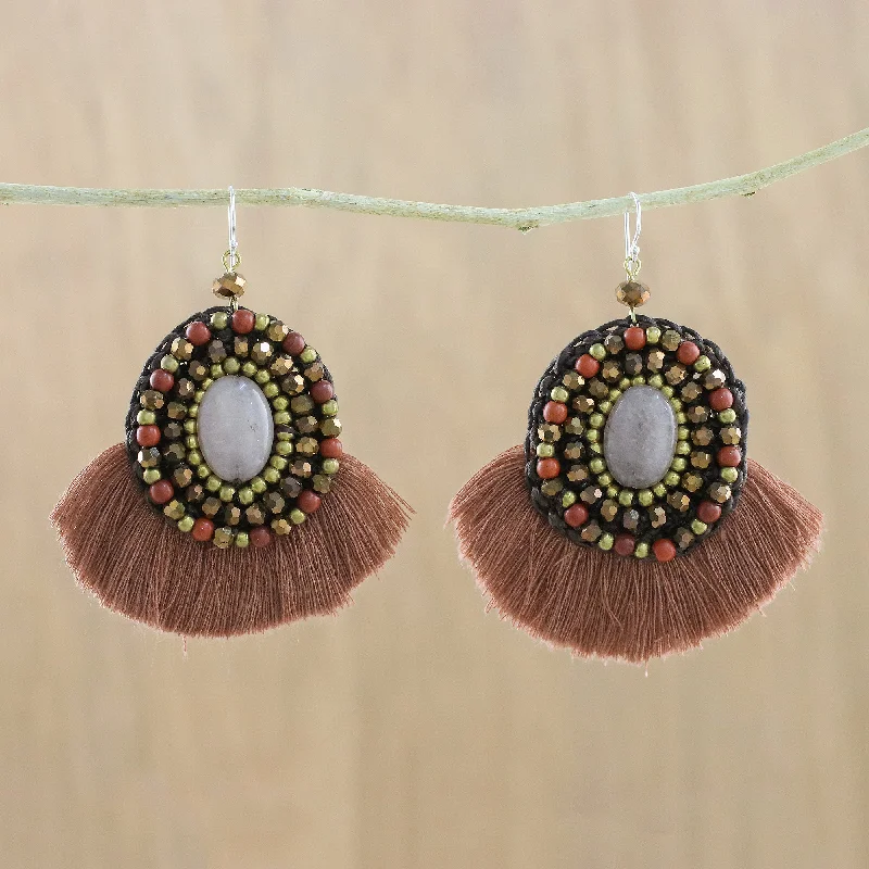 - Durable nylon dog leash wholesaleHula Skirt Brown Fringe Quartz Jasper and Brass Bead Dangle Earrings - Durable nylon dog leash wholesaleHula Skirt Brown Fringe Quartz Jasper and Brass Bead Dangle Earrings