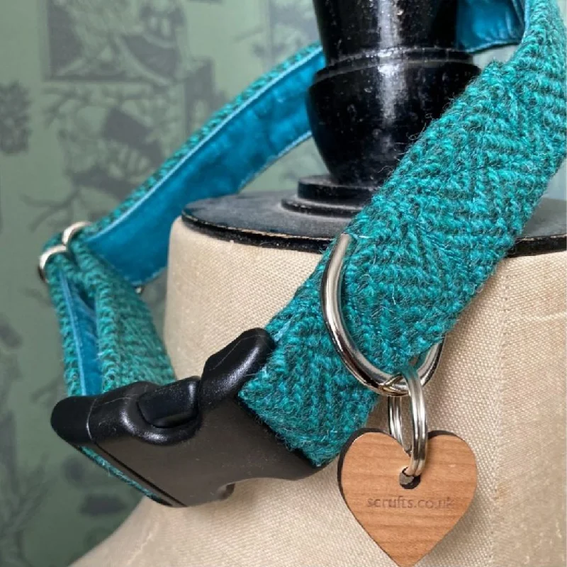 - Solid wood cat climbing frame customizedSaile Emerald Green Harris Tweed Dog Collar with Velvet Lining