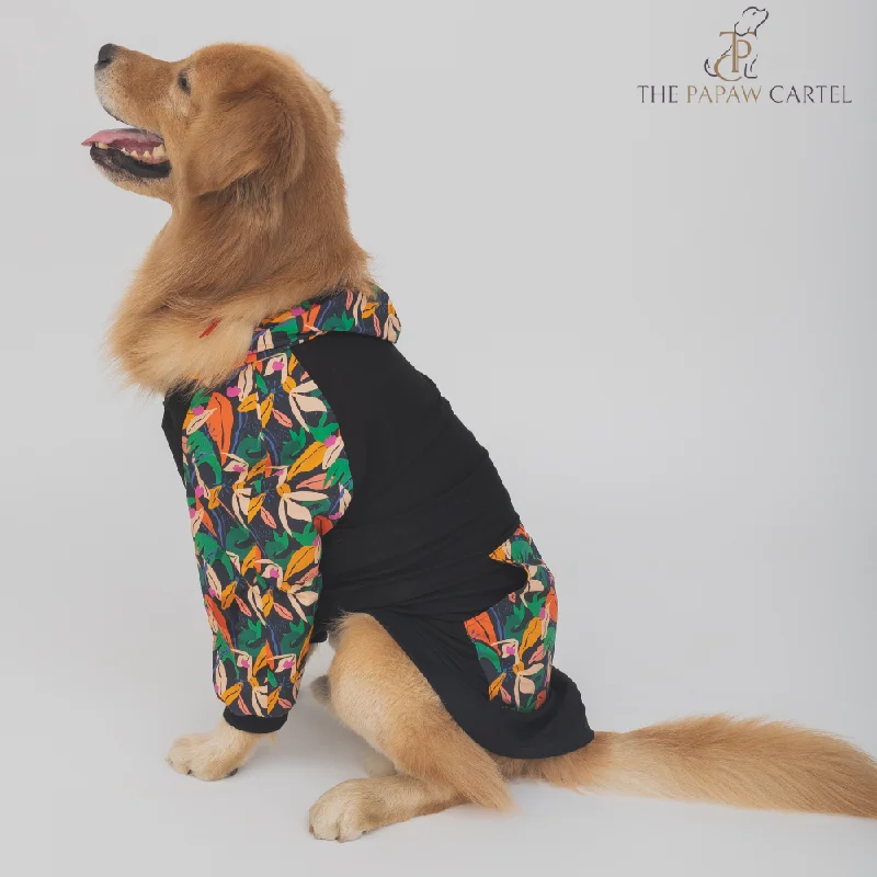 - Organic cotton dog bibsThe Papaw Cartel Tropical Bomber Shacket for Dogs (Black)