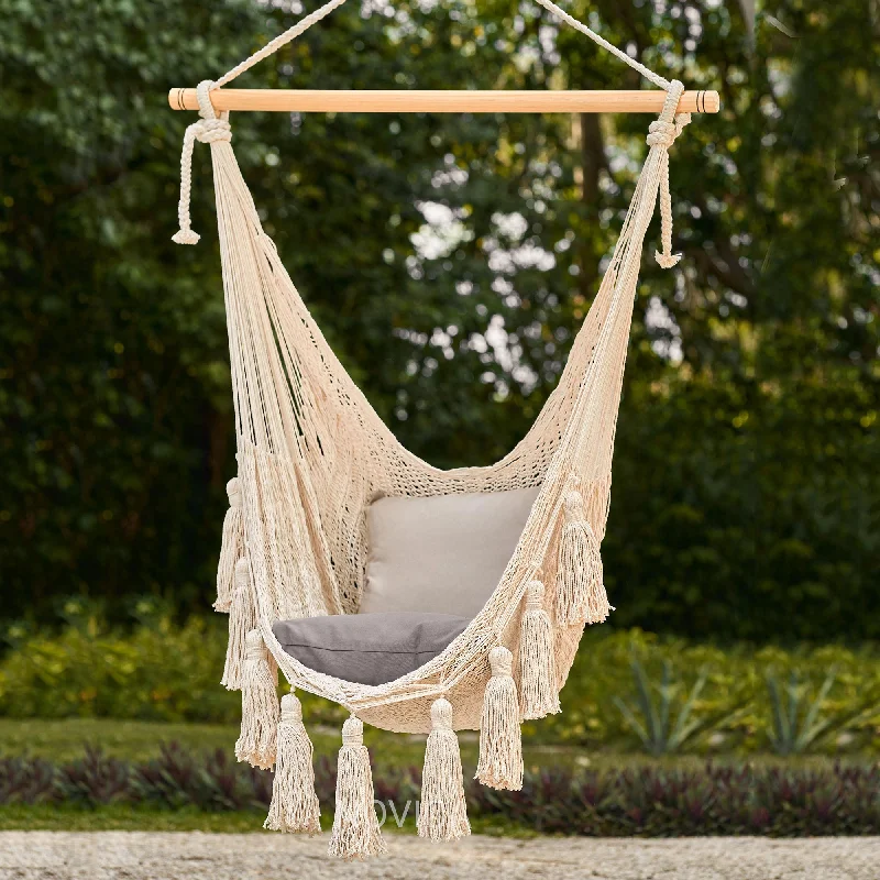 - Summer pet ice matOcean Seat in Ivory Ivory Tasseled Cotton Rope Mayan Hammock Swing from Mexico - Summer pet ice matOcean Seat in Ivory Ivory Tasseled Cotton Rope Mayan Hammock Swing from Mexico