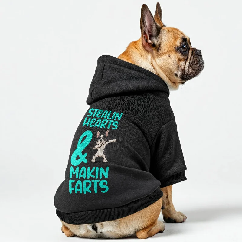- Winter warm clothes for short-haired dogsStealin Hearts & Makin Farts - Personalized French Bulldog Hoodies with Funny Quotes – Stylish, Cozy, and Premium 100% Cotton - Winter warm clothes for short-haired dogsStealin Hearts & Makin Farts - Personalized French Bulldog Hoodies with Funny Quotes – Stylish, Cozy, and Premium 100% Cotton