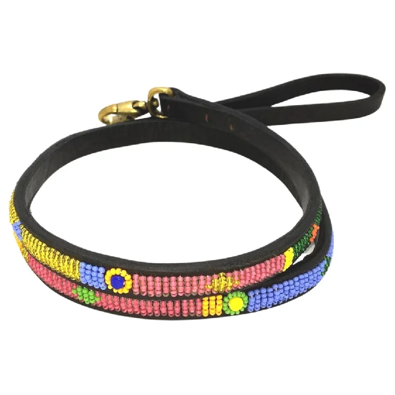 - Pet water dispenser UV sterilization versionLuxury Leather Masai Beaded Dog Leads In Pastel - Pet water dispenser UV sterilization versionLuxury Leather Masai Beaded Dog Leads In Pastel