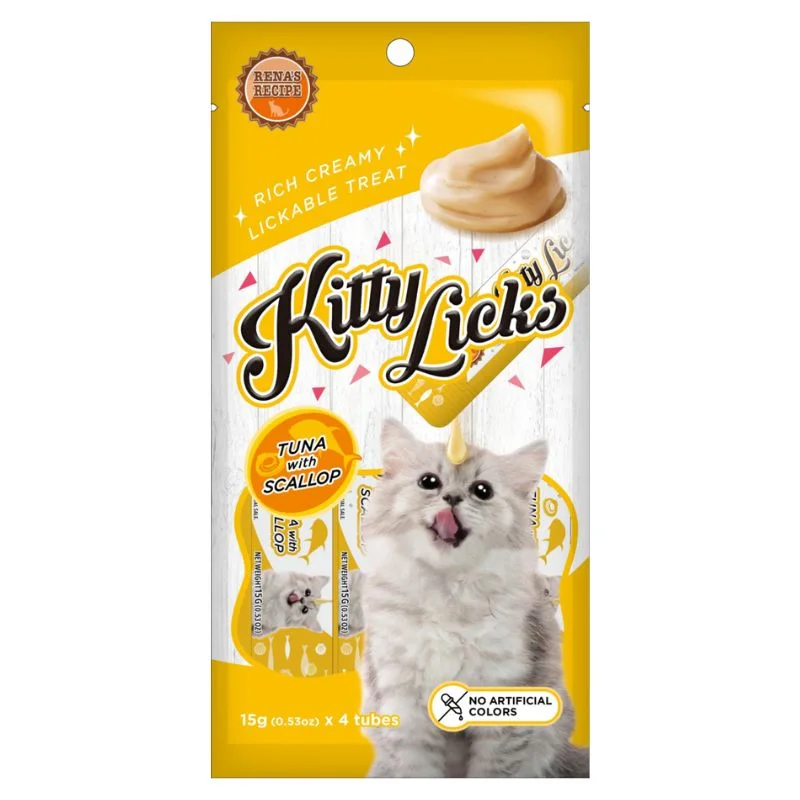  . **Special Needs**  Rena Kitty Licks Cat Treats - Tuna with Scallop (15g x 4 tubes)