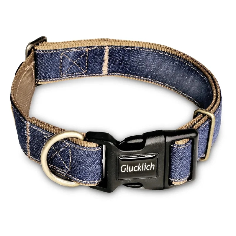 - Dog anti-slip matGlucklich Denim Adjustable Collar for Dogs (Dark Blue)