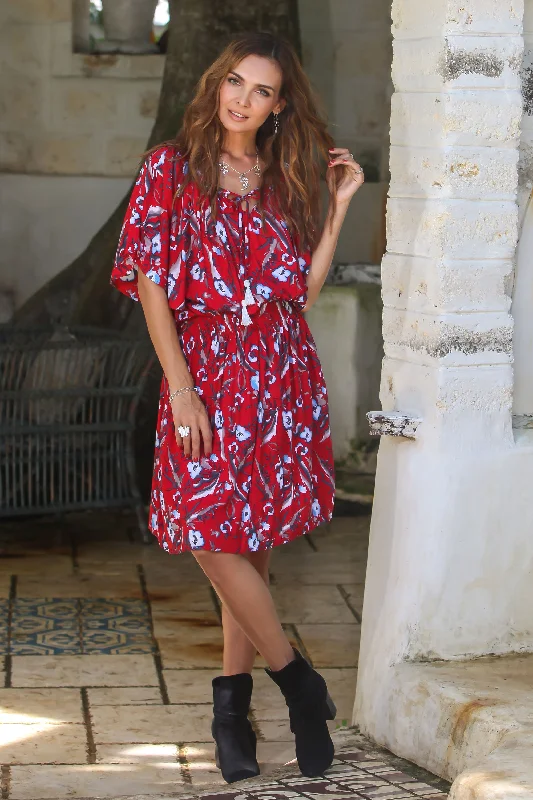 - Solid wood cat climbing frame customizedStrawberry Bouquet Floral Rayon Tunic-Style Dress in Strawberry from Bali - Solid wood cat climbing frame customizedStrawberry Bouquet Floral Rayon Tunic-Style Dress in Strawberry from Bali