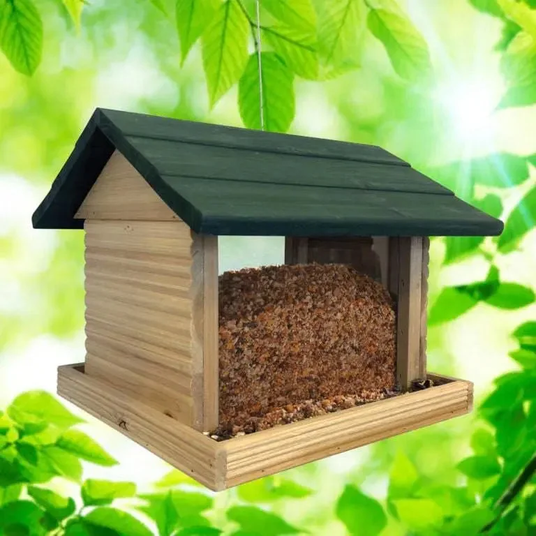 - Solid wood cat climbing frame customizedLarge Hanging Log Cabin Birdfeeder