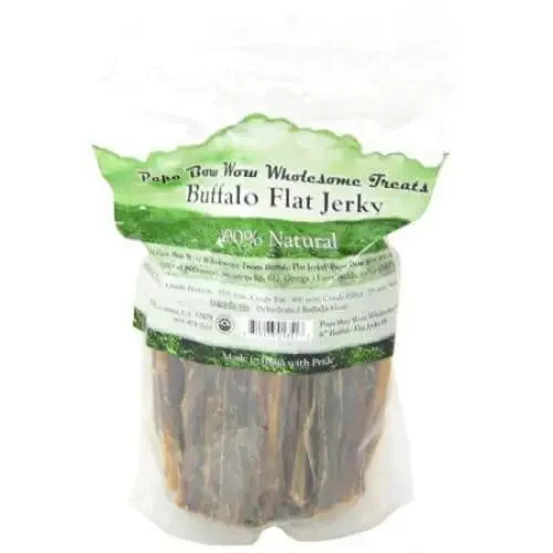- Dog disposable foam shower gelPapa Bow Wow Buffalo Jerky Flat Dog Treat