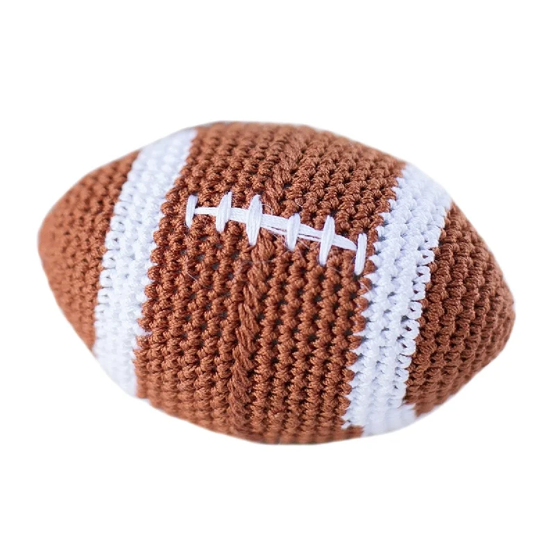 -Cost-effective pet toy recommendationsCrochet Football Dog Toy Brown
